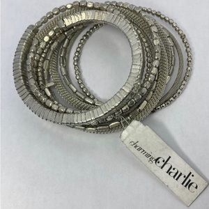 Charming Charlie Wrap Around Bracelet Silvertone